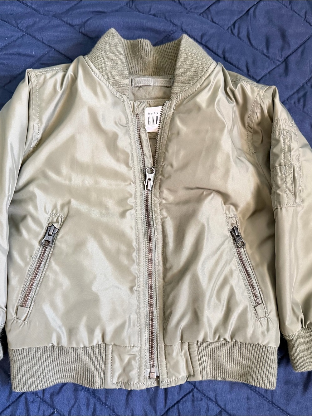 GAP Light Olive Bomber Jacket for Kids